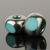 Faceted Seed Bead 6/0 (4x3mm) Turquoise Opaque with Silver Finish