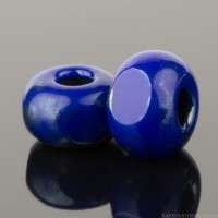 Faceted Seed Bead 6/0 (4x3mm) Lapis Blue Opaque with Lustered Picasso Finish