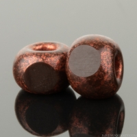 Faceted Seed Bead 6/0 (4x3mm) Mahogany Brown Opaque with Antique Copper Finish