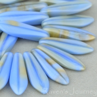 Medium Dagger (16x5mm) Blue Tan Mix Silk