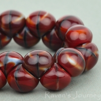Button Bead (9mm) Red Tiger's Eye