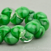 Button Bead (9mm) Green Silk