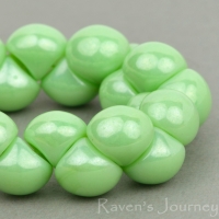 Button Bead (9mm) Mint Green Opaque with Luster