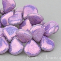 Briolette (12x11mm) Purple Opaque with Purple Luster