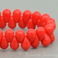 Pressed Drop (6x4mm) Red Opaque