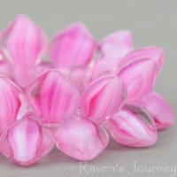 Spade (11x8mm) Pink White Crystal Mix Opaque Transparent
