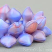 Spade (11x8mm) Pink Periwinkle Mix Opaque Silk
