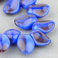 Petal (8x6mm) Blue Maroon Mix Opaque Silk