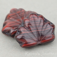 Maple Leaf (13x11mm) Red Jet Mix Opaque