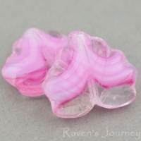 Maple Leaf (13x11mm) Pink White Crystal Mix Opaque Transparent