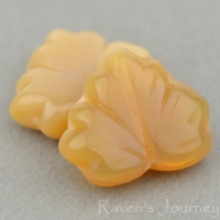 Maple Leaf (13x11mm) Butterscotch Opaline