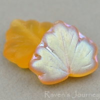 Maple Leaf (13x11mm) Amber Transparent Matte with AB