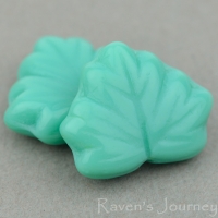 Maple Leaf (13x11mm) Turquoise Opaque