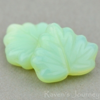 Maple Leaf (13x11mm) Green Opaline