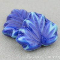Maple Leaf (13x11mm) Blue Mint Uranium Opaque