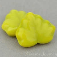 Maple Leaf (13x11mm) Yellow Green Mix Opaque Transparent