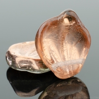 Wide Leaf (15x12mm) Crystal Copper Transparent with Copper