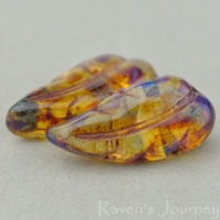 Narrow Leaf (16x7mm) Crystal Transparent with Picasso Fullcoat