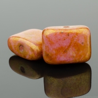 Short Hole Rectangle (12x8mm) Goldstone Opaque