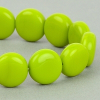 Lentil (10mm) Gaspeite Darker Green Opaque