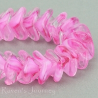 Large Bellflower (12x9mm) Pink White Crystal Mix Transparent Opaque