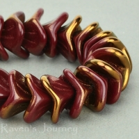 Large Bellflower (12x9mm) Red Brown Opaque with Bronze