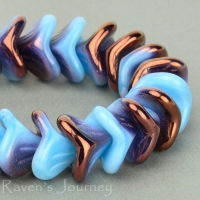 Large Bellflower (12x9mm) Turquoise Silk with Bronze