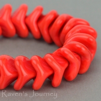 Large Bellflower (12x9mm) Red Coral Opaque
