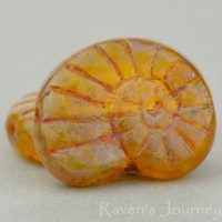 Nautilus (17x14mm) Butterscotch Opaline with Picasso