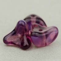 3 Point Bellflower (5x7mm) Purple Transparent and White Opaque Mix