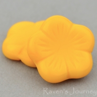 Flat Flower (14mm) Yellow Mango Opaque