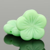 Flat Flower (14mm) Green Opaque