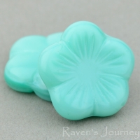 Flat Flower (14mm) Turquoise (Vaseline) Silk