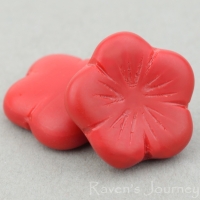 Flat Flower (14mm) Red Opaque Matte