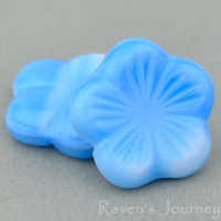 Flat Flower (14mm) Aqua White Mix Opaque Silk