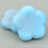 Flat Flower (14mm) Blue Grey Mix Opaque Silk