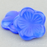 Flat Flower (14mm) Cobalt White Mix Opaque