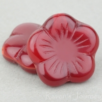 Flat Flower (14mm) Red Opaline