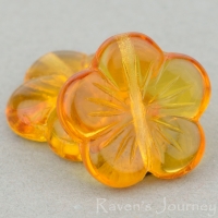 Flat Flower (14mm) Amber Transparent