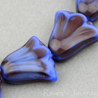 Lily (10x10mm) Royal Blue Maroon Mix Opaque Silk