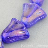 Lily (10x10mm) Cobalt Transparent with Rainbow Luster