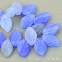 Medium Leaf (12x8mm) Sapphire Cobalt Mix Opaque