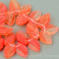 Medium Leaf (12x8mm) Orange Crystal Mix Opaque Transparent