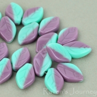 Medium Leaf (12x8mm) Mint Purple Mix Opaque