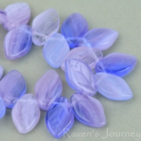 Medium Leaf (12x8mm) Sapphire White Crystal Mix Opaque Transparent