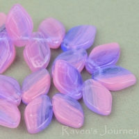 Medium Leaf (12x8mm) Pink Sapphire Blue Mix Opaline Transparent