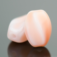 Twist Oval (10x6mm) Pink and White Silk Mix