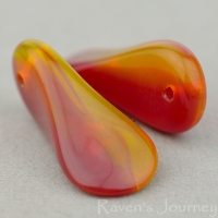Duckbill (9x18mm) Red Yellow Mix Opaline165 Loose Beads per Unit *Last Unit Remaining*