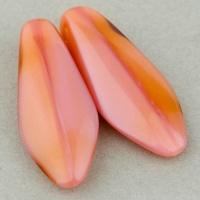 Large Dagger (17x7mm) Pink Amber Mix Silk