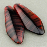 Large Dagger (17x7mm) Red with Jet Stripe Opaque